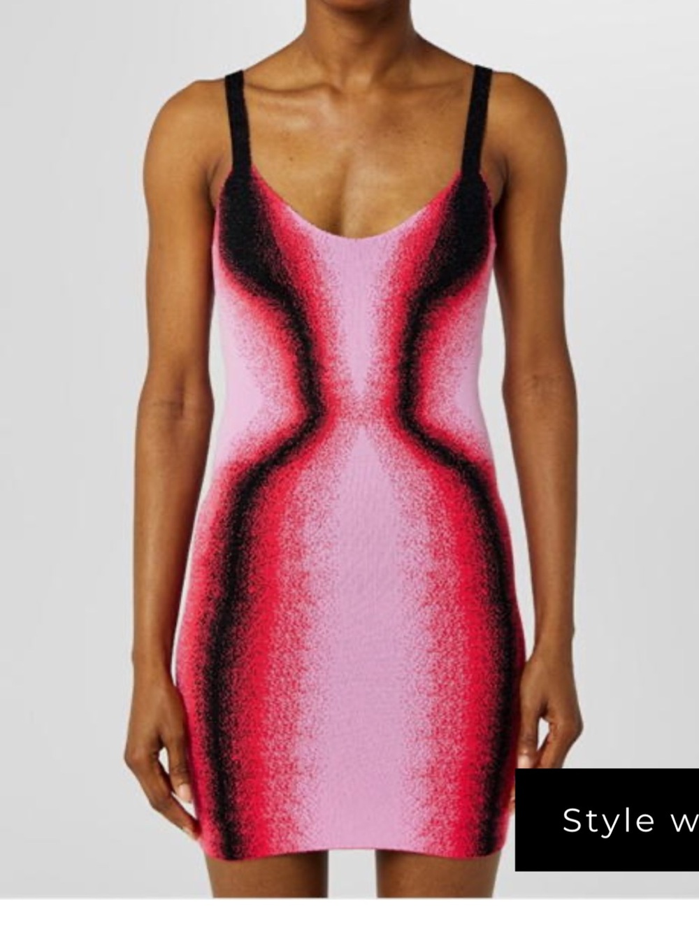 Y/Project Pink and Black Ombre Mini Dress